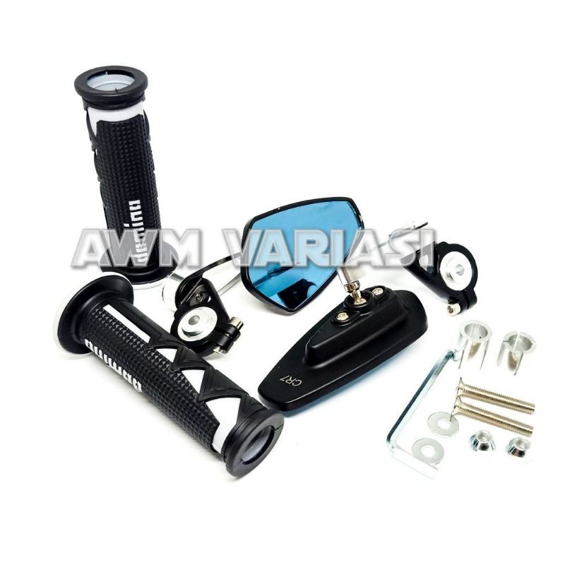 paket variasi spion jalu oval+Handgrip Domino Sharox,Pcx,Vario,Beat,Mio,Vixion,R15,Cbr,Ninja,scoopy