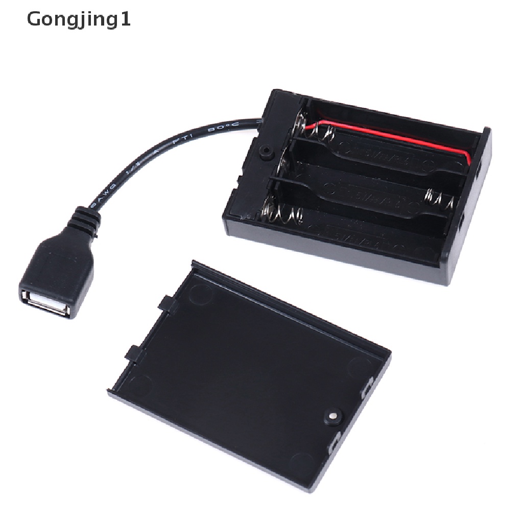 Gongjing1 Kotak Baterai 3xa Dengan port usb Untuk Lampu led