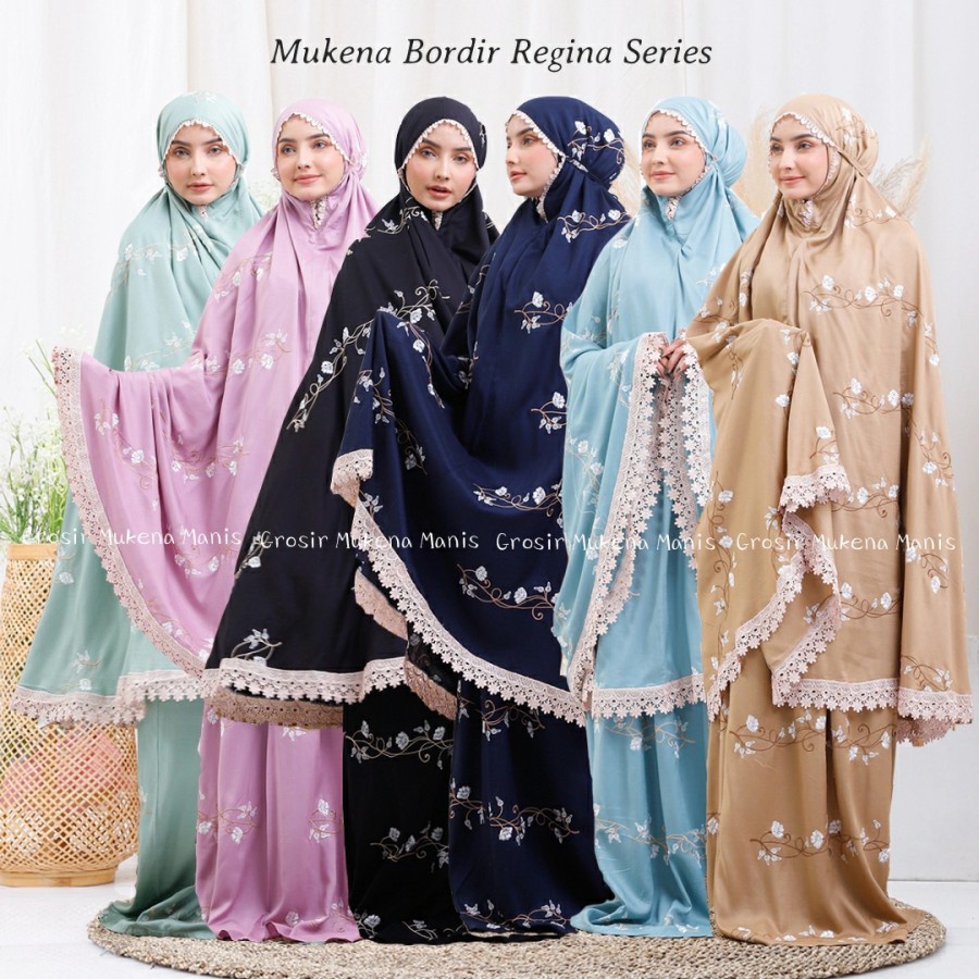 Mukena Dewasa Bordir Regina|Mukena Dewasa Rayon Mewah Bordir