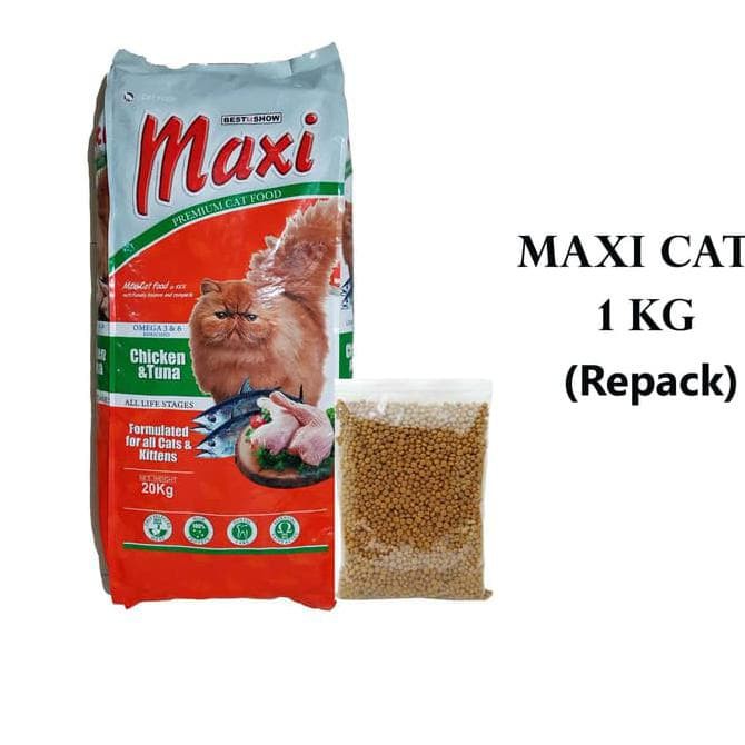 maxi cat makanan kucing 1kg repack