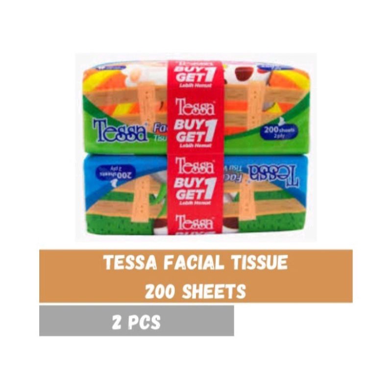 PROMO/Tissue Tessa 200 sheets/ Buy 1 Get 1 lebih hemat/ Tissue wajah Tessa