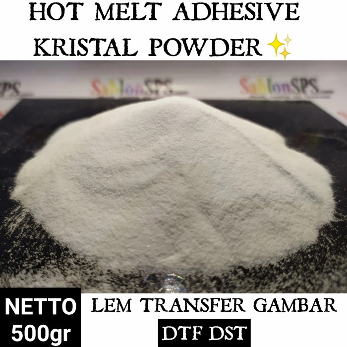 

Cherry | HOT MELT CRYSTAL POWDER ADHESIVE LEM TRANSFER DTF DST 500GR