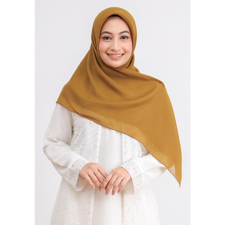 Umama Scarf - Kerudung Polos Segi Empat Potton Square-olive denim