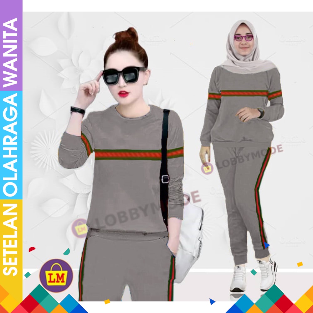 Setelan olahraga wanita _baju senam muslim _pakaian olahraga wanita army setelan pakaian olahraga