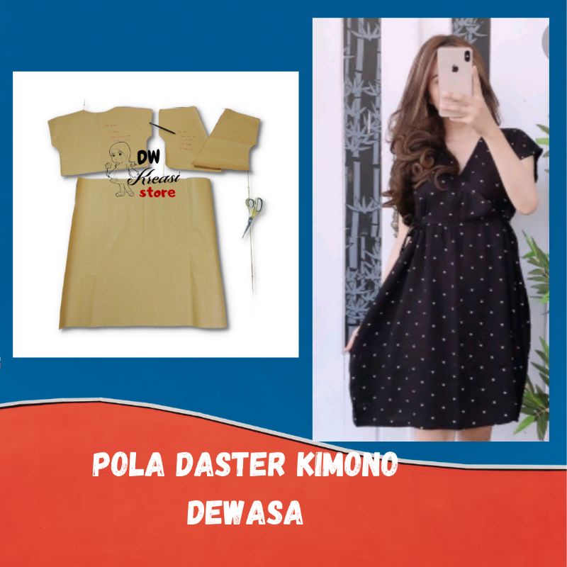 pola daster kimono dewasa