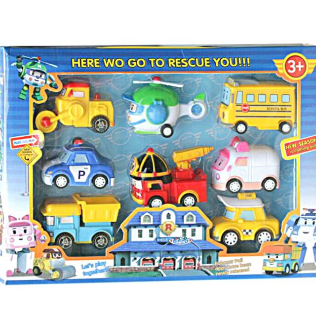 Robocar Poli set 8/ Mainan anak robocar poli set/ Robocar Poli