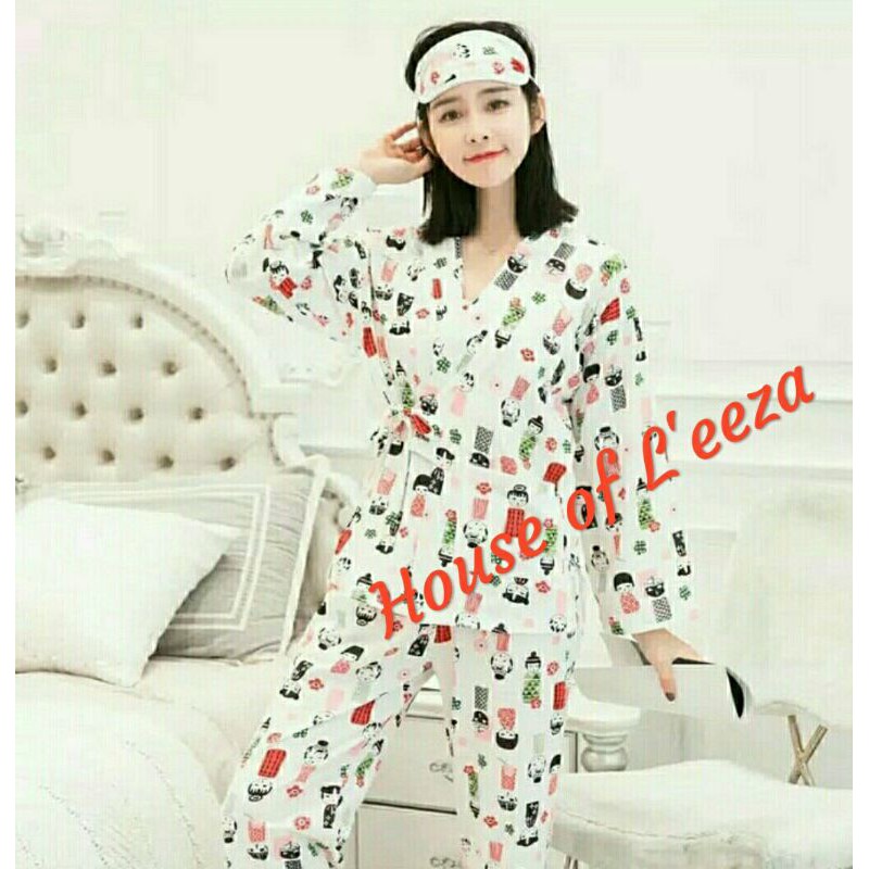 Piyama Pp kimono Elegant busui friendly/ Ibu menyusui/bersalin/Kimono Set PP Import / Piyama kimono wanita murah / Kimono PP