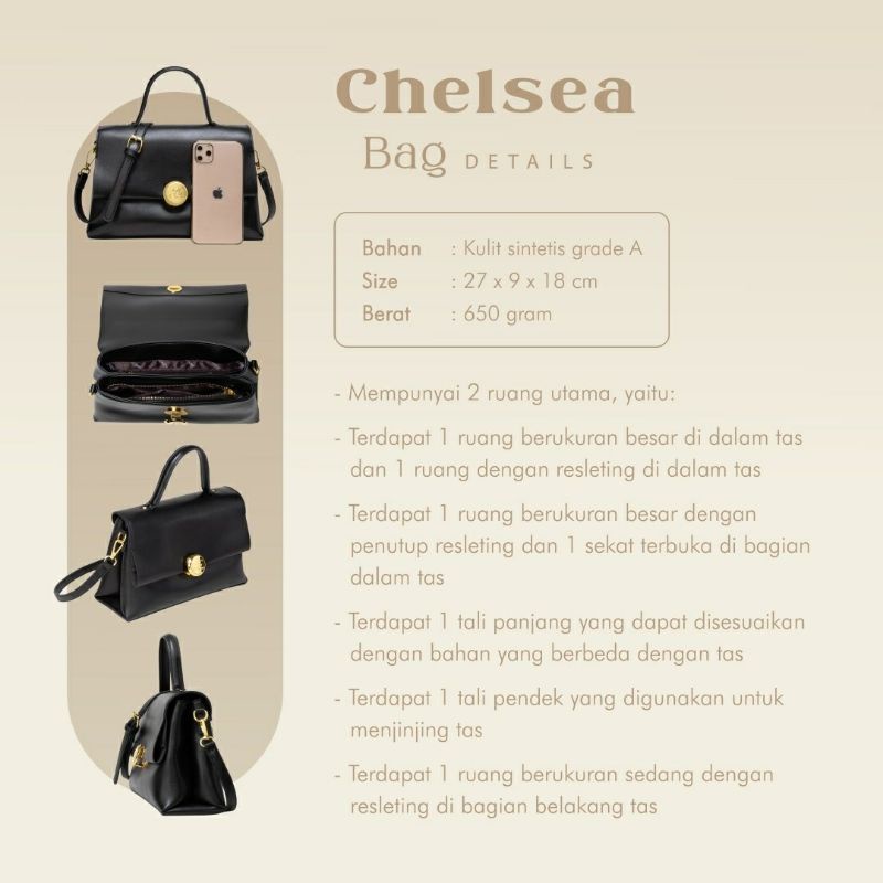 Chelsea Bag Jimshoney original tas selempang wanita tas kerja realpic cod size besar official