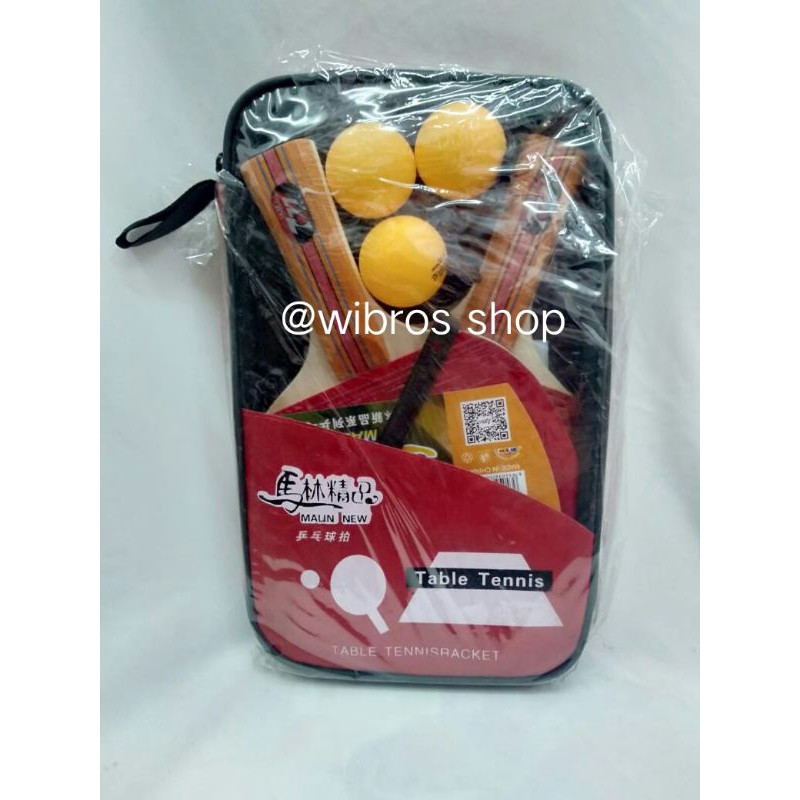 Bad Tennis Meja Set/ Raket Tennis Meja/ Pukulan Tennis Meja Set( Tiang,3 Bola, 2 Bad )