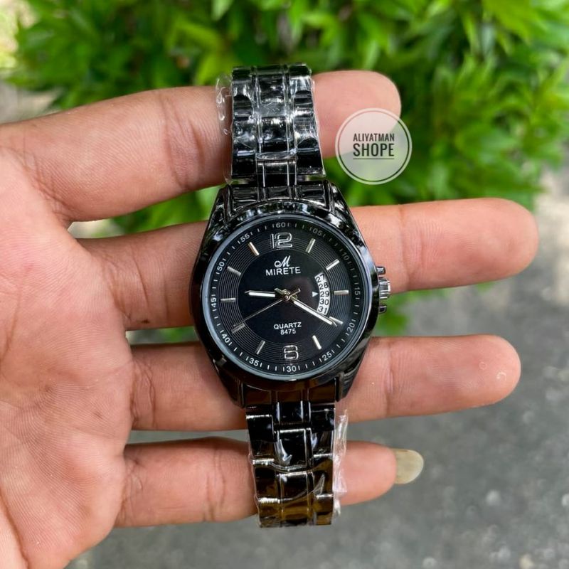 FASHION WANITA FITUR TANGAN JAM TANGAN MIRETE PREMIUM RANTAI STAINLIS STEL WATER RESISTANT 3BAR JAM TANGAN CEWEK