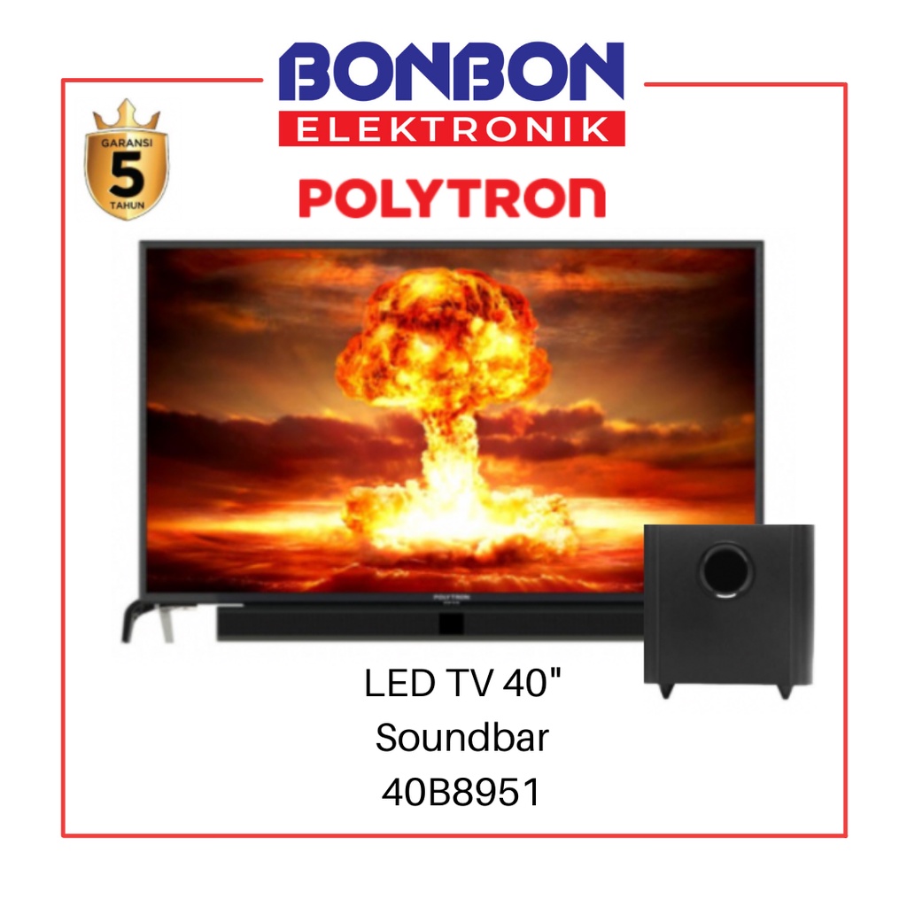 Polytron LED TV 40 Inch PLD 40B8951 Cinemax Soundbar Frameless