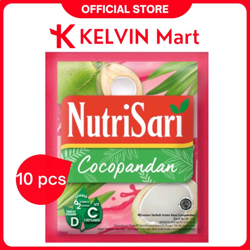 

NutriSari Cocopandan Minuman Nutri Sari Buah Kelapa pck 10g x 10 pcs | KELVIN Mart