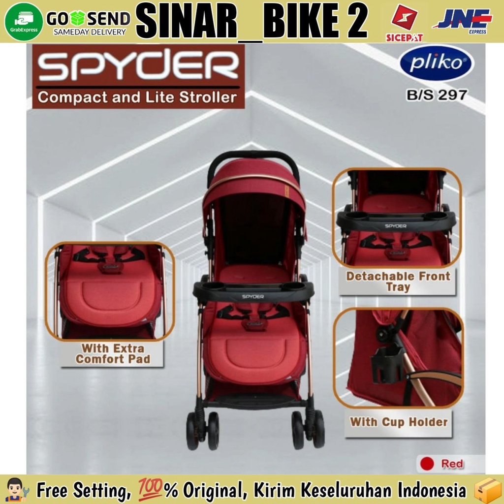 Baby Stroller Pliko Spyder 297 Gold Frame Kereta Dorong Bayi