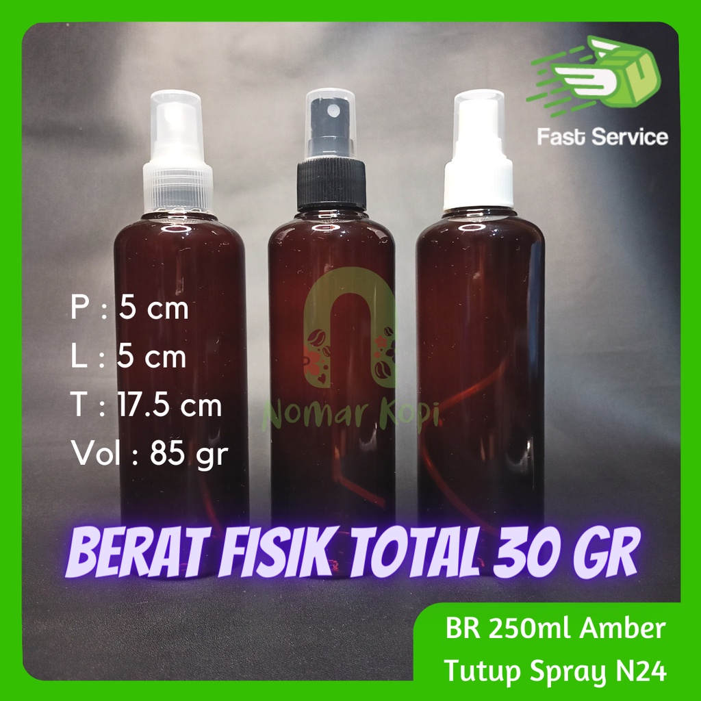 BOTOL 250ML PUTIH CANTIK SPRAY NECK 24 PET TEBAL SANITIZER KOSMETIK