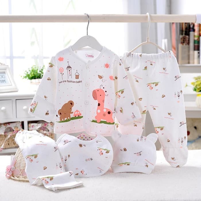 [Paket 5pcs] Perlengkapan Bayi Baru Lahir Baju Newborn Gift Set AQ3269-3