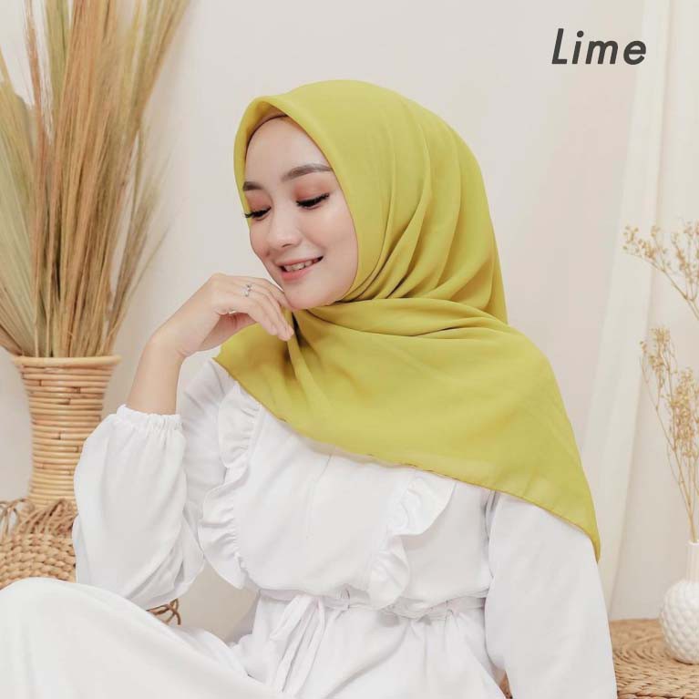 Bella Square Jilbab | Hijab Segiempat | Warna Part 2-Lime