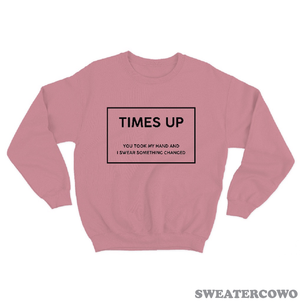 Sweaterpolos Basic Sweater TIMES UP ( Sablon ) Unisex Pria &amp; Wanita