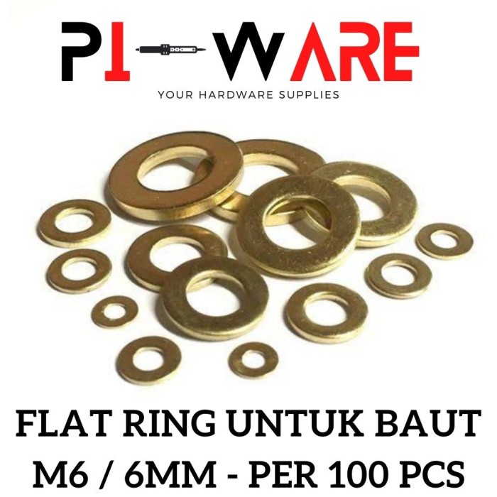 Per Bungkus Isi 100 Pcs Ring Plat Untuk Baut Ukuran M6 6mm 6 mm