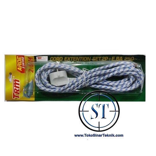 Kabel Setrika Kepala Arde 3 Besar Iron Cord 2.5 Meter Isi Kabel 3 Cord Extenstion Set Kabel Setrika Seterika Gosokan Merk TRM Universal