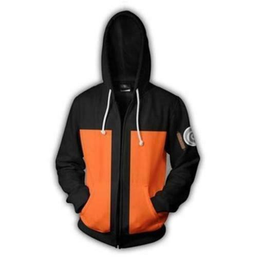 Anime Jaket Cosplay Naruto Shippuden Hitam Orange