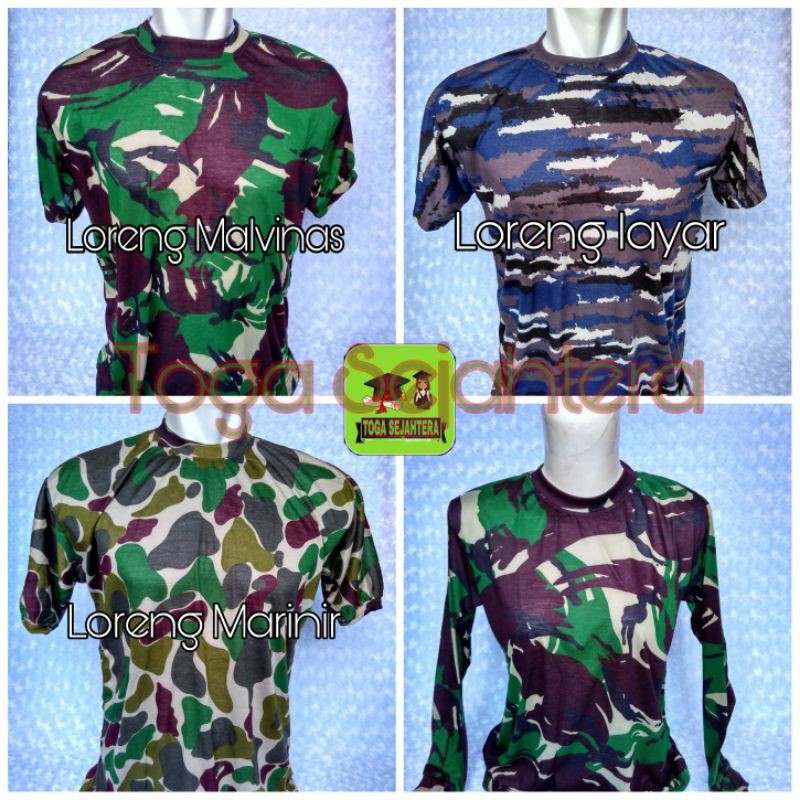 Baju Kaos Loreng Dewasa TNI