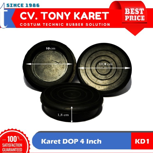 Karet Dop 4 in - Karet Kaki Kursi  Meja / Tutup Pipa Besi