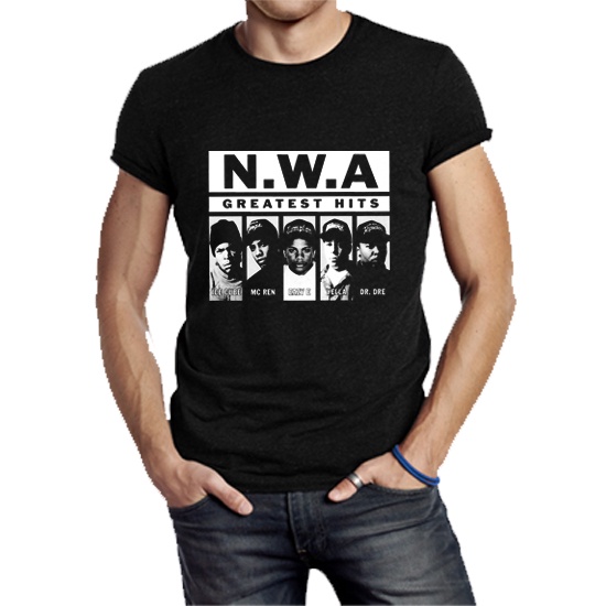 Kaos NWA Greatest Hits Tshirt Casual Unisex T-SHIRT Bahan Katun TERBARU