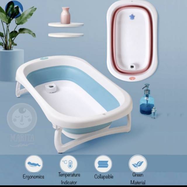 Terbaru Bisa Cod baby folding bathtub - Bak Mandi Bayi Lipat Portable Bathtub Anak Peralatan Bayi|Tempat Mandi bayi lipat||bak mandi bayi bahan tebal