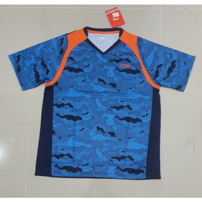 L3033 BIRU KAOS BADMINTON LINING IMPORT  BAJU BADMINTON KAOS PINGPONG BAJU TENIS MEJA