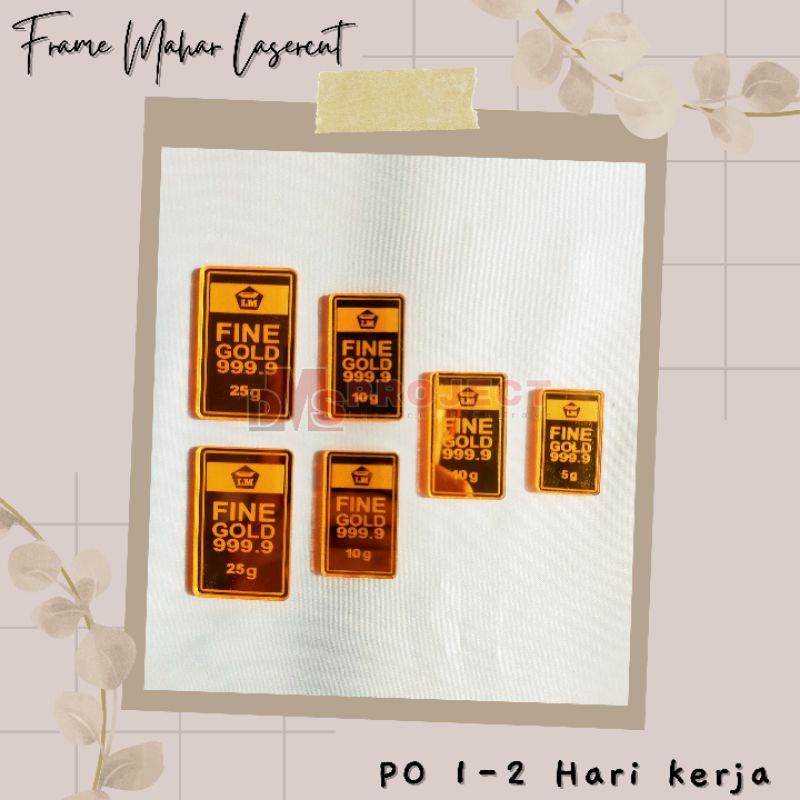 Emas Replika Logam mulia tiruan untuk aksesoris Frame Mahar Seserahan Hantaran Kenang Kenangan Perpi