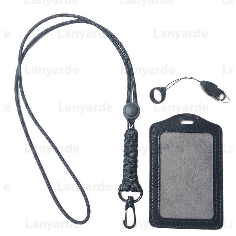 

(4257) Lanyard Fishtail Name Tag ID Card Holder Tali Leher Tempat Kartu Tali Paracord Multifungsi