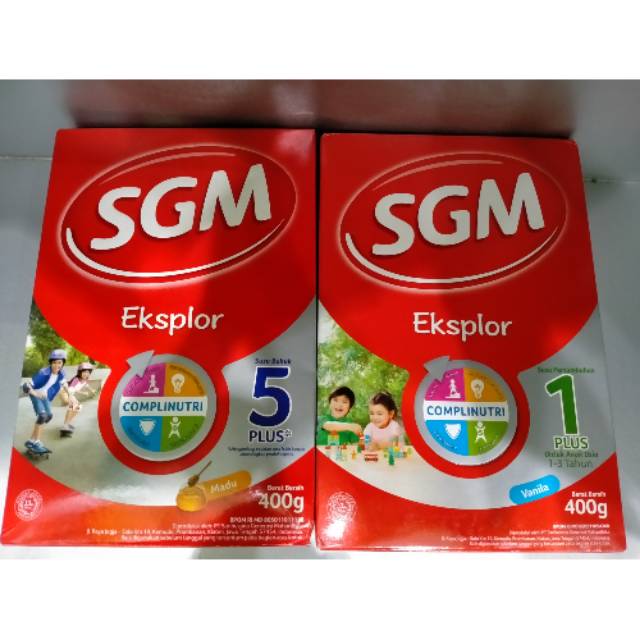 

SGM Eksplor 1 plus rasa vanilla dan 5 plus rasa madu 400gr