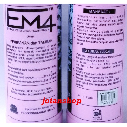 EM4 EM 4 1L Perikanan Pupuk Probiotik Aquaponik Kolam Ikan 1 Liter PINK