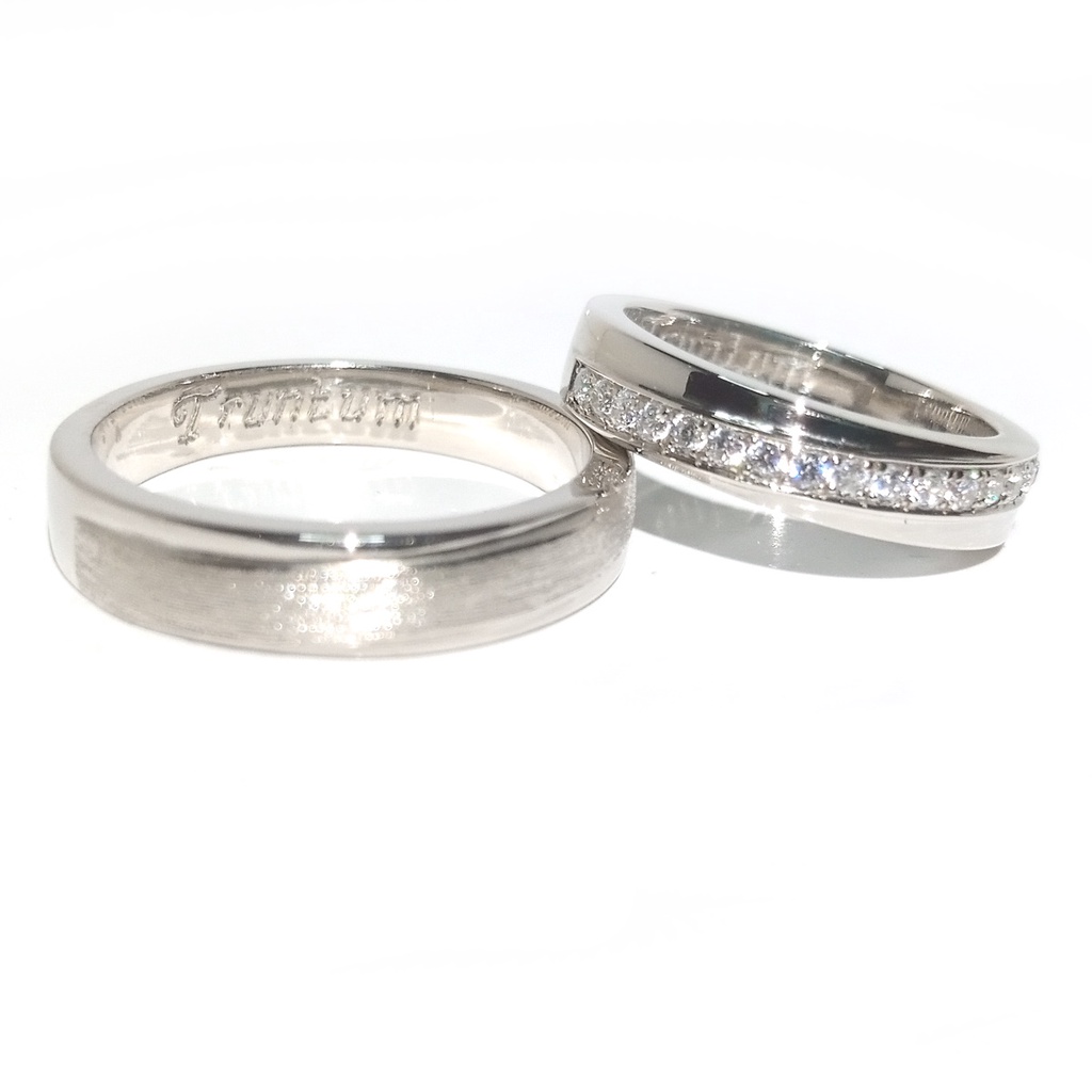 Cincin Nikah Couple Perak Asli Ukir Nama A75