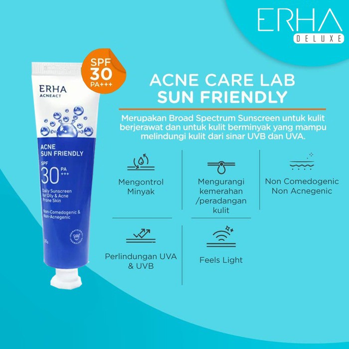 ERHA Penghilang Jerawat 4 Pcs - Paket Acne Sabun ACSBP - Spot Gel - Toner - Sunscreen