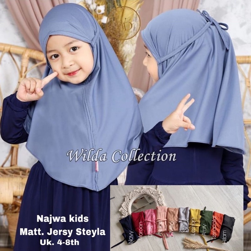 Bergo Najwa Kids/Jilbab Anak Tanggung/Hijab Anak