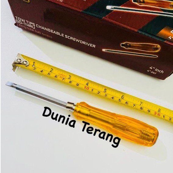 Obeng Bolak Balik Tembus ATS 4 in - Obeng BB Tembus ATS Ketok 4&quot; - Two Tips Changeable Screwdriver