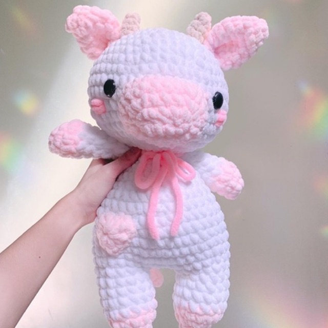 Amigurumi Sapi Plushie Boneka Rajut Sapi Boneka Sapi [ JUMBO SIZE ] | sagemagics