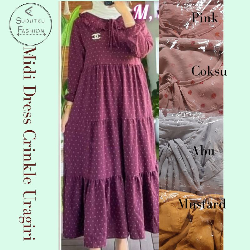 Midi Dress Crinkle Uragiri