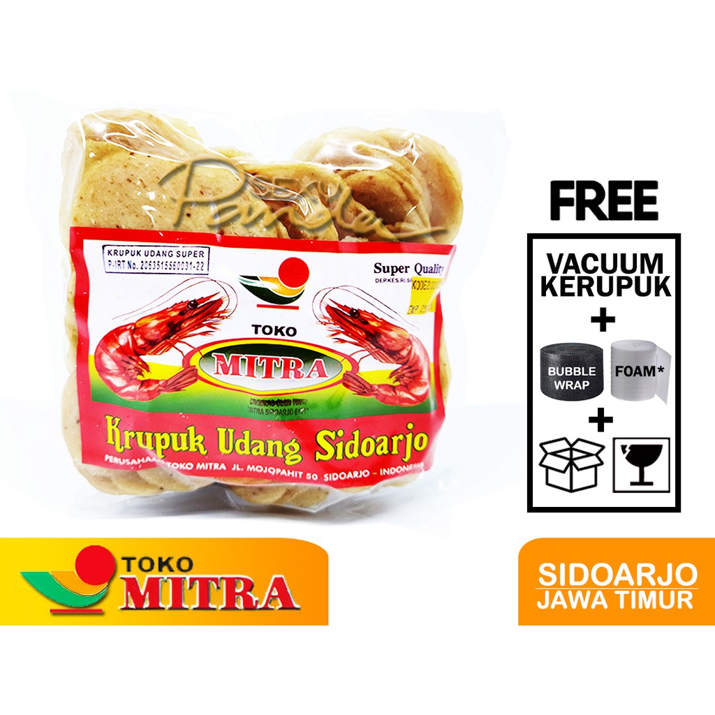 

Kerupuk Udang SUPER Quality MITRA Sidoarjo 500 gram Kerupuk Mentah