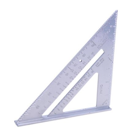 [ATK] - Taffware Penggaris Siku Mistar Triangle Ruler Aluminium - VK18 - Gray