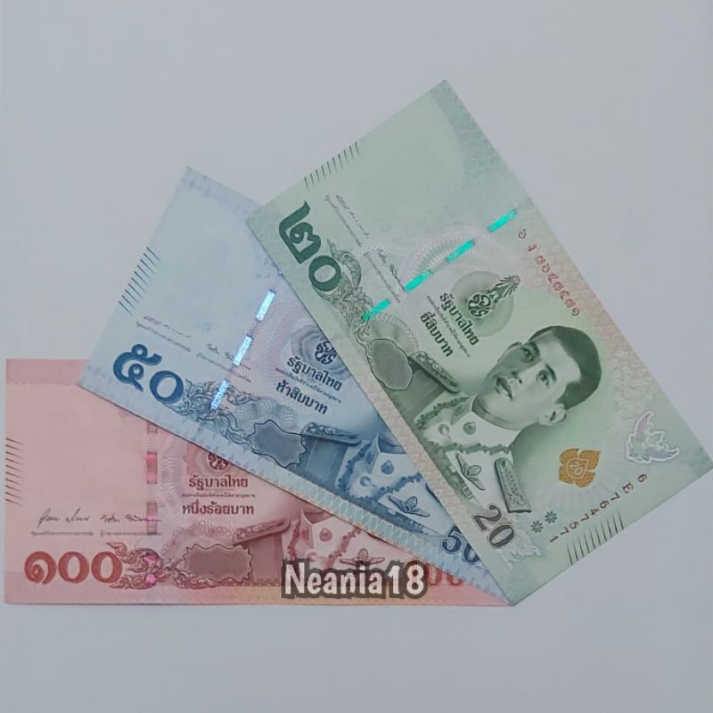 Koleksi Satu Set Paket Lengkap Bath Thailand Pecahan 20 50 Dan 100 Bath