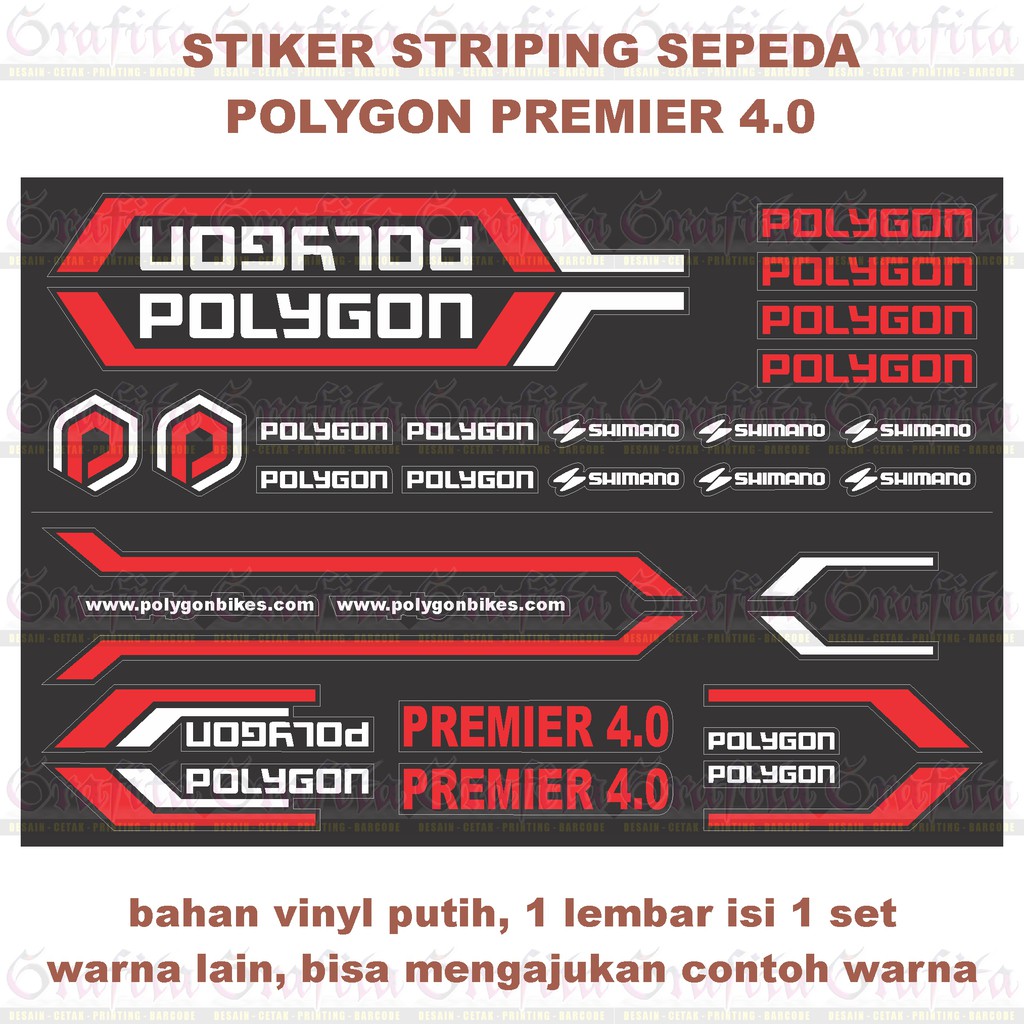 (1lbr = 1set) Stiker Striping Polygon Premier 4