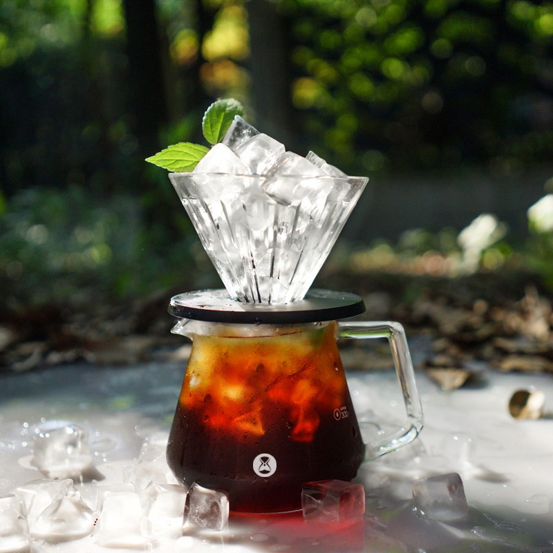 paket kopi server drip / timemore crystal eye brewer set glass dripper