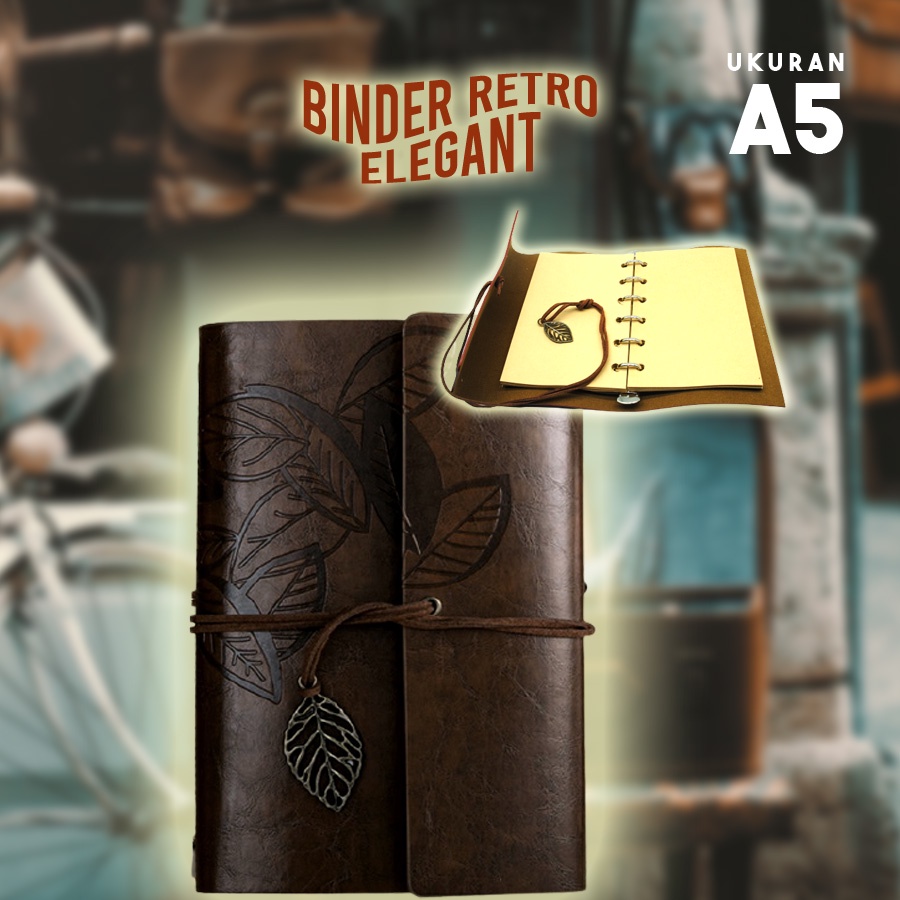 

Buku Catatan Binder Kulit Retro Leaf Kertas A5 BSD666 buku catatan buku agenda buku tulis perlengkapan kuliah buku binder kuliah buku binder aesthetic