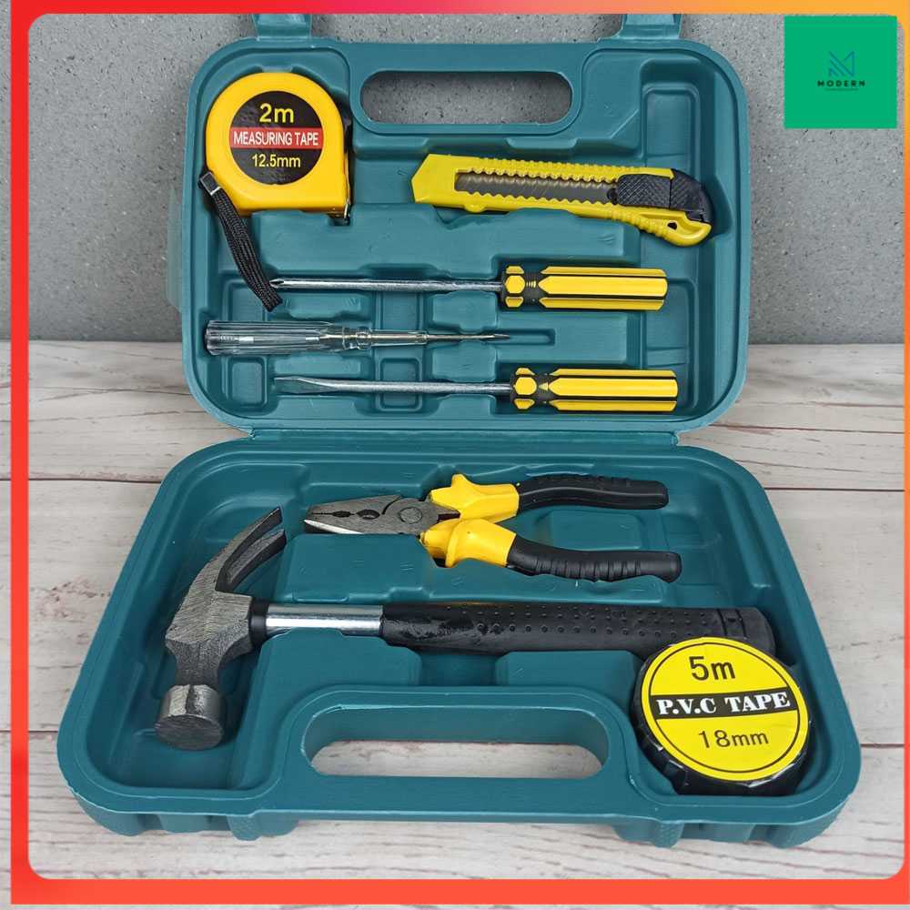 TD - CEA OnnFang Alat Set Perkakas Palu Tang Obeng Cutter Meteran 8 in 1 PE-HD1