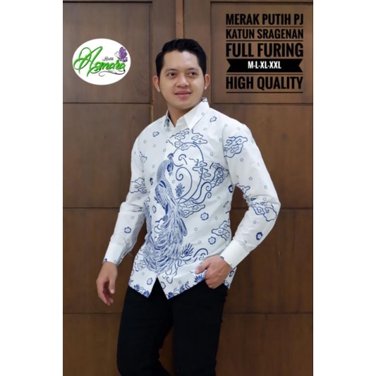 MERAK PUTIH BAJU BATIK PRIA LENGAN PANJANG
