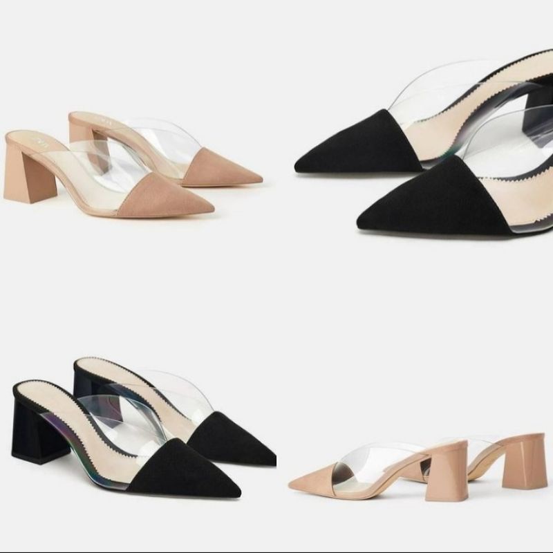 Restock Zara Heels Vynil Mules