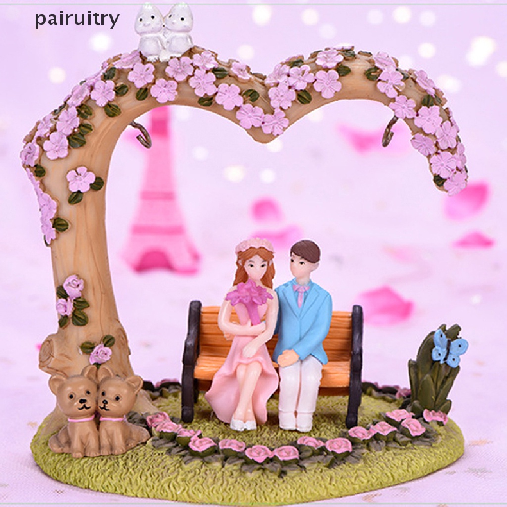 Prt 1 Pasang Miniatur Pasangan Kekasih Di Kursi Untuk Dekorasi Taman Minifairy Garden