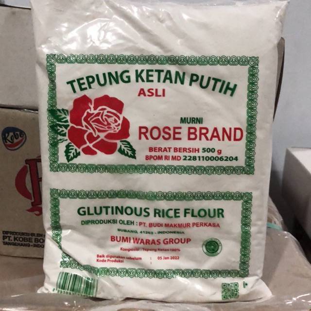 

Tepung Ketan Putih Rose Brand 500GR